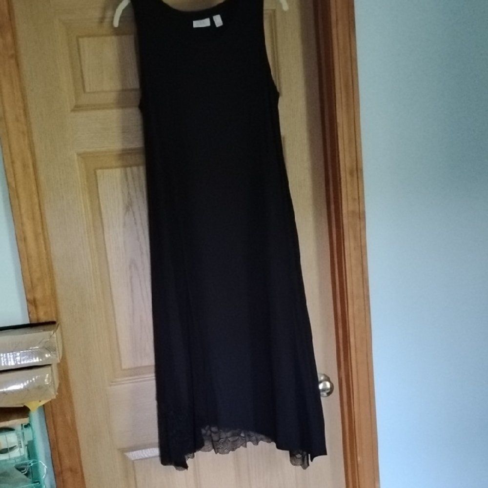 LORI GOLDSTEIN BOHO SLEEVELESS COTTON/MODAL MIDI DRESS MEDIUM LBD NWOT